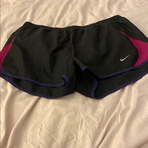 Nike Black and Pink Athletic Shorts for Training